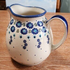 Boleslawiec Polish Pottery Pitcher Jug Hand made in Poland